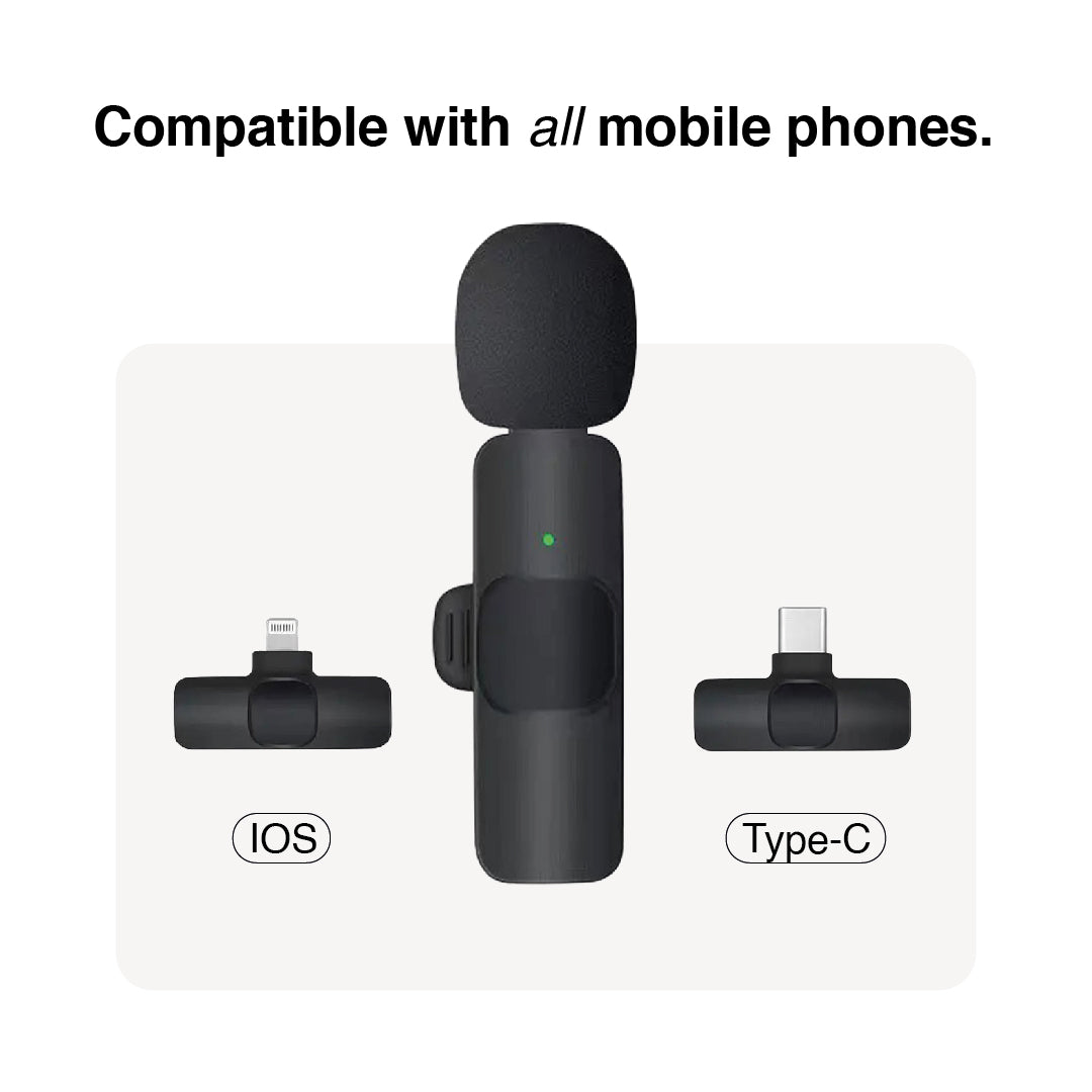 IOS (Apple) Wireless Clip-on Microphone