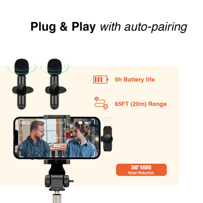 IOS (Apple) Wireless Clip-on Microphone